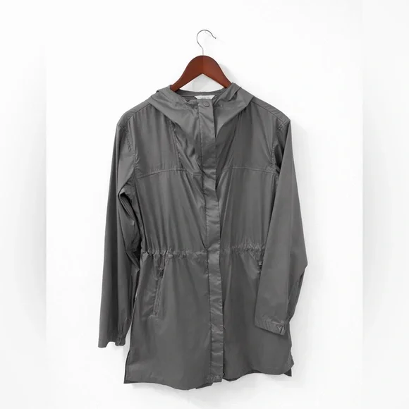 Garnet Hill Gray Lightweight Water Resistant Jacket, sz S - Picture 1 of 8